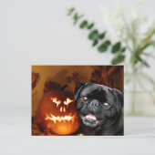 Halloween Pug Dog Briefkaart (Staand voorkant)