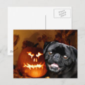 Halloween Pug Dog Briefkaart (Voorkant / Achterkant)