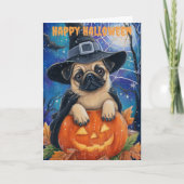 Halloween Pug Dog Feestdagen Kaart (Voorkant)
