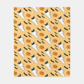 Halloween Pug Ghost Cute Pumpkin Bats Fleece Deken (Voorkant)