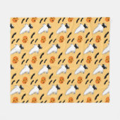 Halloween Pug Ghost Cute Pumpkin Bats Fleece Deken (Voorkant (Horizontaal))