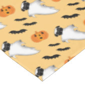 Halloween Pug Ghost Schattige Pompoen Vleermuizen  Tafelkleed (Gekanteld)