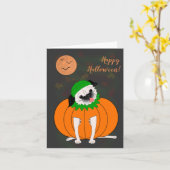 Halloween Pug: Griezelen Uitnodigingskaart Kaart (Gele Bloem)