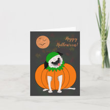 Halloween Pug: Griezelen Uitnodigingskaart