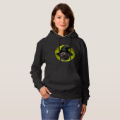 Halloween Pug Hondenliefhebbers Pumpkin Grunge Jac Hoodie (Voorkant volledig)