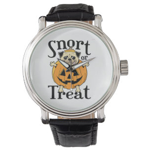 Halloween Pug Horloge
