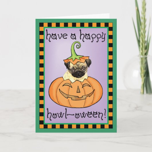 Halloween Pug Kaart (Voorkant)