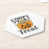 Halloween Pug Kartonnen Onderzetters (Schuin)