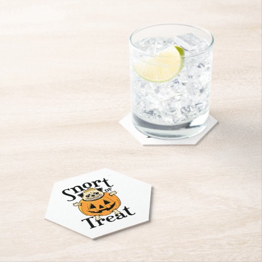 Halloween Pug Kartonnen Onderzetters (Insitu)
