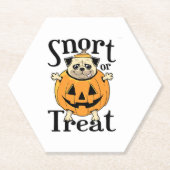 Halloween Pug Kartonnen Onderzetters (Voorkant)