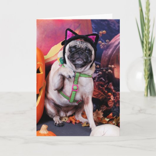 Halloween - Pug - Lily Lou Kaart (Voorkant)