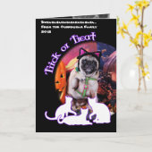 Halloween - Pug - Lily Lou Kaart (Gele Bloem)