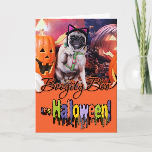 Halloween - Pug - Lily Lou Kaart (Voorkant)