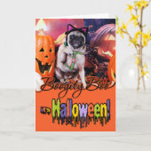 Halloween - Pug - Lily Lou Kaart (Gele Bloem)