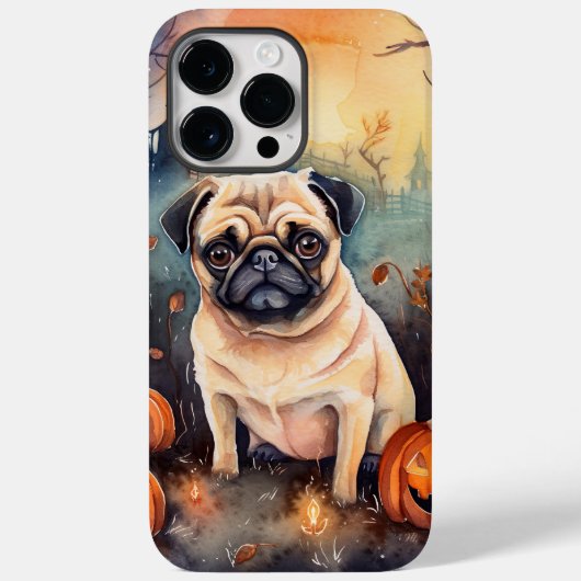 Halloween Pug met pompoenen eng Case-Mate iPhone Case (Achterkant)