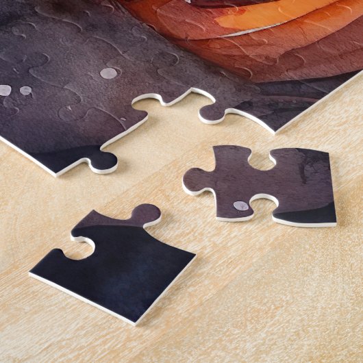 Halloween Pug met pompoenen eng Legpuzzel (Zijkant)