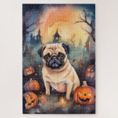 Halloween Pug met pompoenen eng Legpuzzel (Verticaal)
