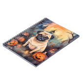 Halloween Pug met pompoenen eng Notitieboek (Linkerzijde)