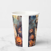 Halloween Pug met pompoenen eng Papieren Bekers (Links)