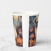 Halloween Pug met pompoenen eng Papieren Bekers (Rechts)
