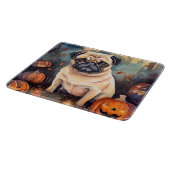 Halloween Pug met pompoenen eng Snijplank (Hoek)