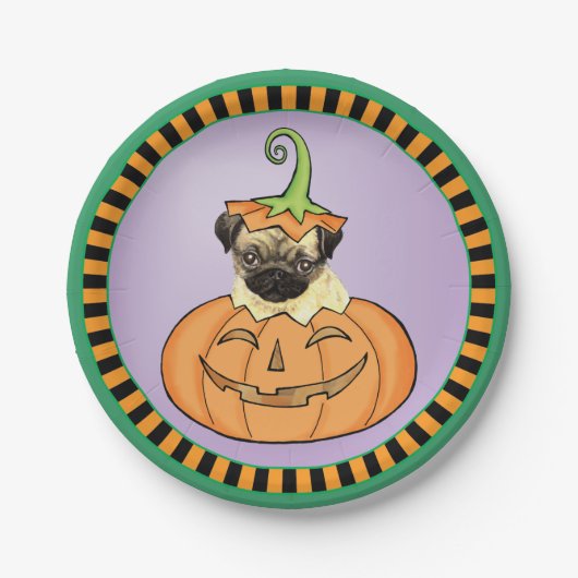 Halloween Pug Paper Bord (Voorkant)