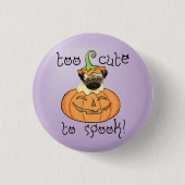 Halloween Pug Ronde Button 3,2 Cm (Voorkant)
