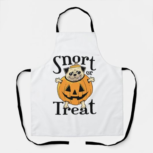 Halloween Pug Schort (Voorkant)