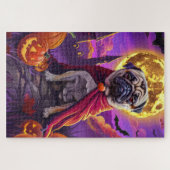 Halloween Pug Vampier Pompoenen Eng Legpuzzel (Horizontaal)