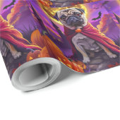 Halloween Pug Vampire Pumpkins eng Cadeaupapier (Rol Hoek)