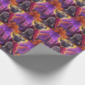 Halloween Pug Vampire Pumpkins eng Cadeaupapier (Hoek)