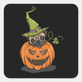 Halloween Pug Vierkante Sticker (Voorkant)
