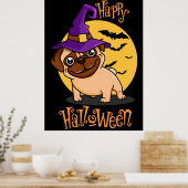 Halloween Puggie Poster (Keuken)