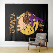 Halloween Puggie Tapijt Wandkleed (In Situ (horizontaal))