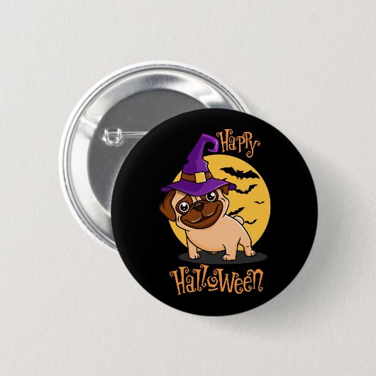 Halloween Puggy Button (Voorkant /achterkant)