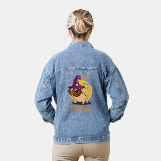 Halloween Puggy Denim Jas Denim Jacket (Model)