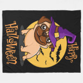 Halloween Puggy Fleece Blanket Deken (Voorkant (Horizontaal))