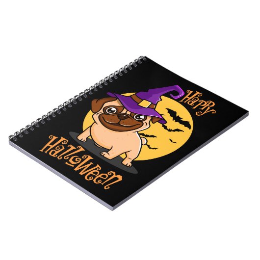 Halloween Puggy Foto Notitieboek (Linkerzijde)