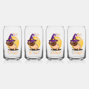 Halloween Puggy Glasses Blikvorm Glas