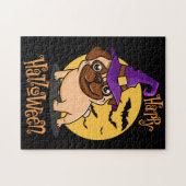 Halloween Puggy Jigzaag Puzzle Legpuzzel (Horizontaal)