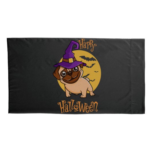 Halloween Puggy Kussenslopen (Achterkant-Rechts)