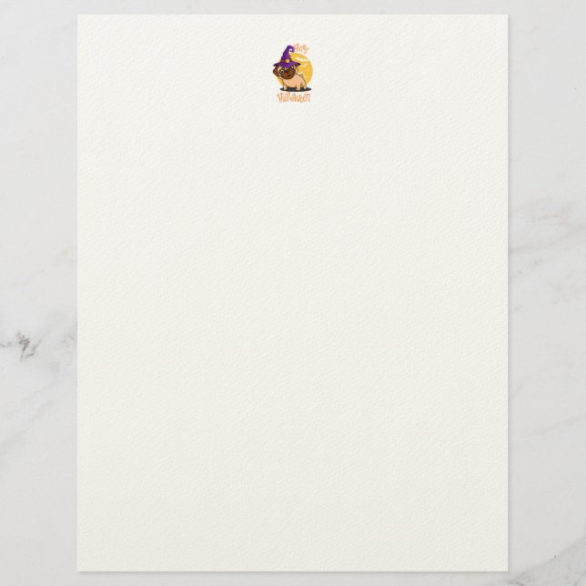 Halloween Puggy Letterhead Briefhoofd (Voorkant)