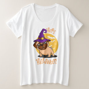 Halloween Puggy Plus-Size-Shirt Grote Maat T-shirt