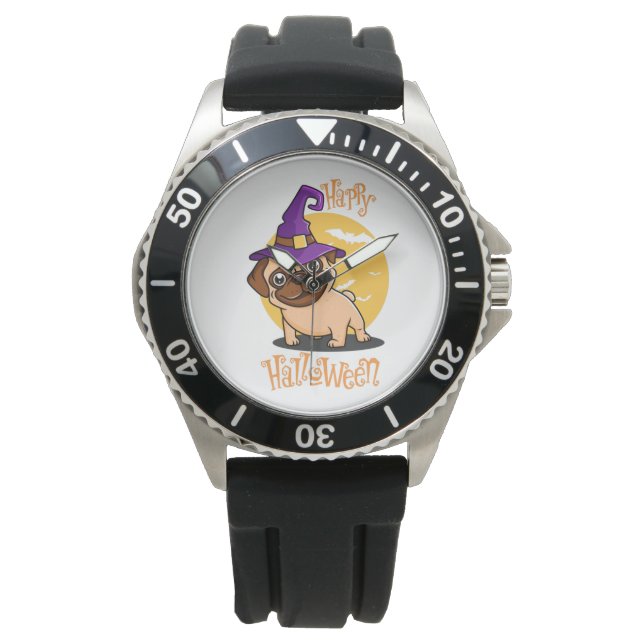 Halloween Puggy Watch Horloge (Voorkant)