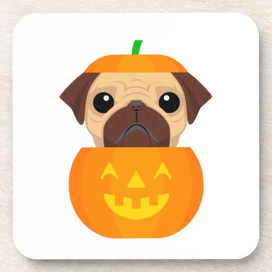 Halloween Pugkin Bier Onderzetter (Voorkant)
