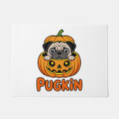 Halloween Pugkin, Pumpkin Pug Dog Deurmat (Voorkant)