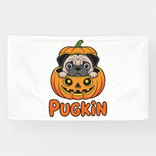 Halloween Pugkin, Pumpkin Pug Dog Spandoek