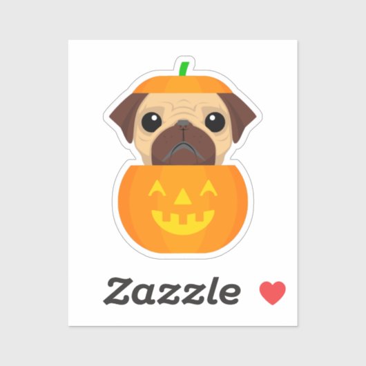 Halloween Pugkin Sticker (Vel)