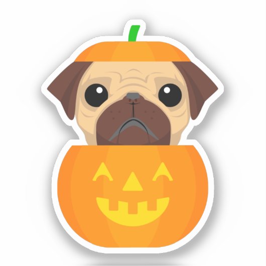 Halloween Pugkin Sticker (Voorkant)