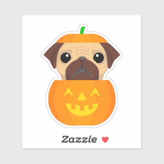 Halloween Pugkin Sticker (Vel)